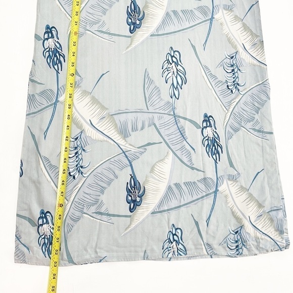 100% SILK Woman Blue White Floral Pattern Casual Dress Size M - Picture 12 of 15